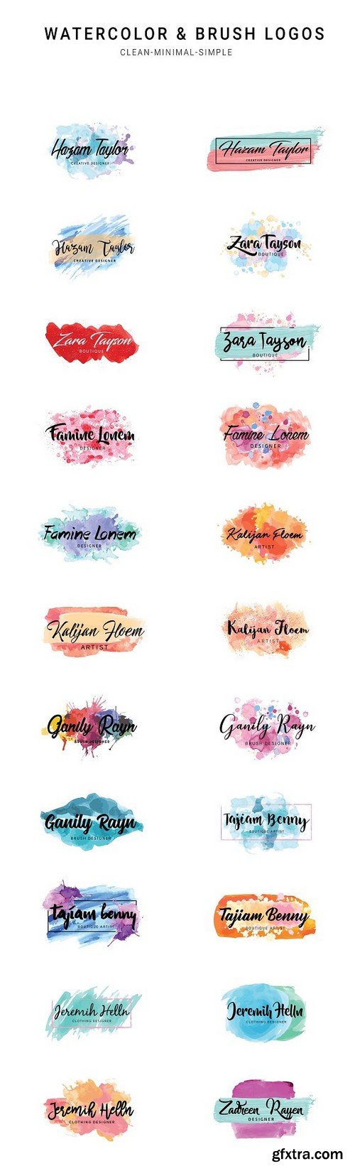 CM - Watercolor & Brush Premade Logos 1196504