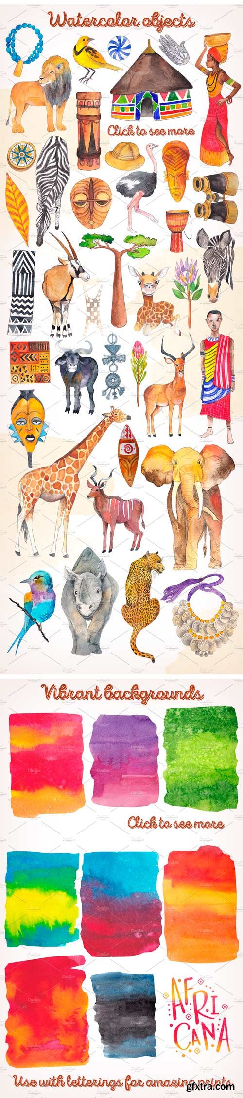 CM 1170928 - Wild Africa - Watercolor Bundle