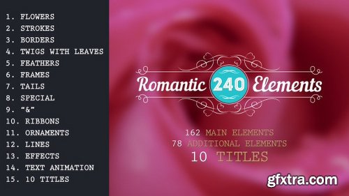 Videohive Romantic Elements & Titles 10214513