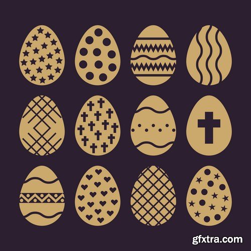 Easter eggs, Easter rabbit & bunny - Happy Easter 7 - Set of 30xEPS,AI Professional Vector Stock