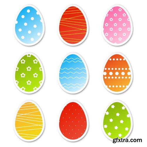 Easter eggs, Easter rabbit & bunny - Happy Easter 7 - Set of 30xEPS,AI Professional Vector Stock