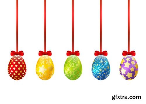 Easter eggs, Easter rabbit & bunny - Happy Easter 7 - Set of 30xEPS,AI Professional Vector Stock