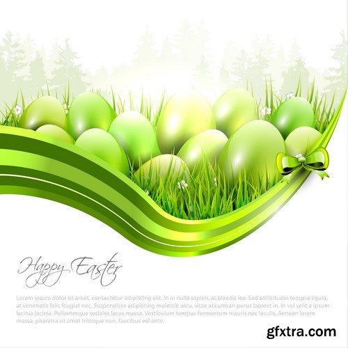 Easter eggs, Easter rabbit & bunny - Happy Easter 7 - Set of 30xEPS,AI Professional Vector Stock