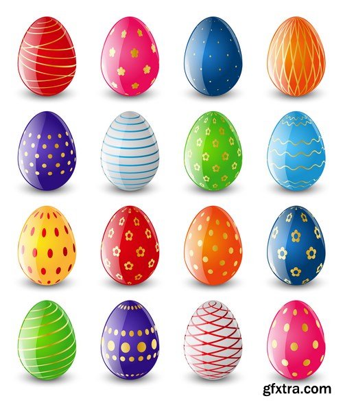 Easter eggs, Easter rabbit & bunny - Happy Easter 7 - Set of 30xEPS,AI Professional Vector Stock