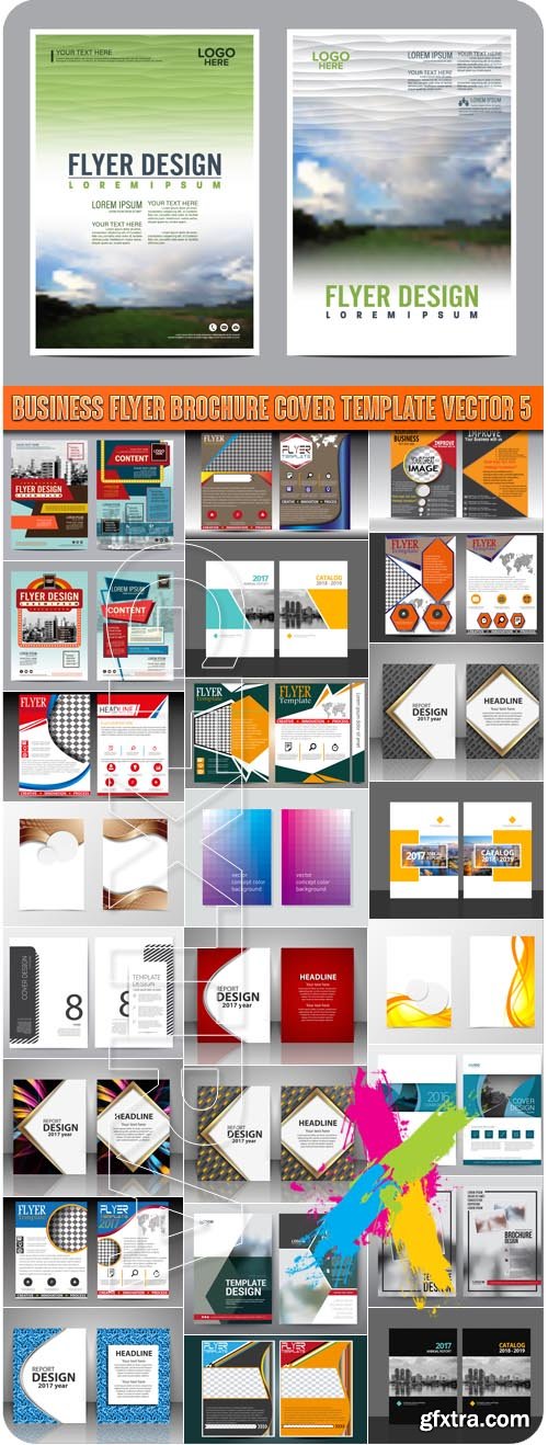 Business flyer brochure cover template vector 5