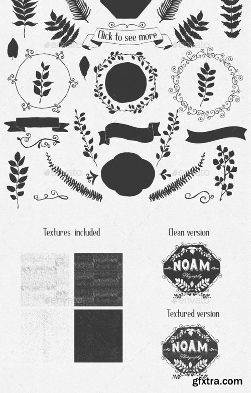 GraphicRiver - Hand Drawn Floral Labels and Design Elements 10169622