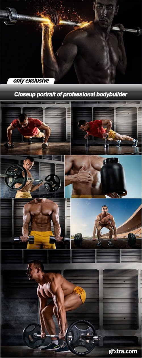 Closeup portrait of professional bodybuilder - 8 UHQ JPEG