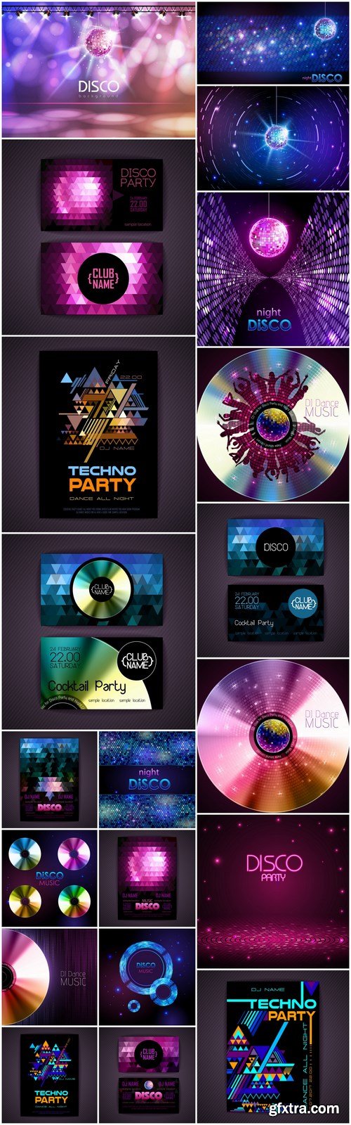 Disco Party Background - 20 Vector