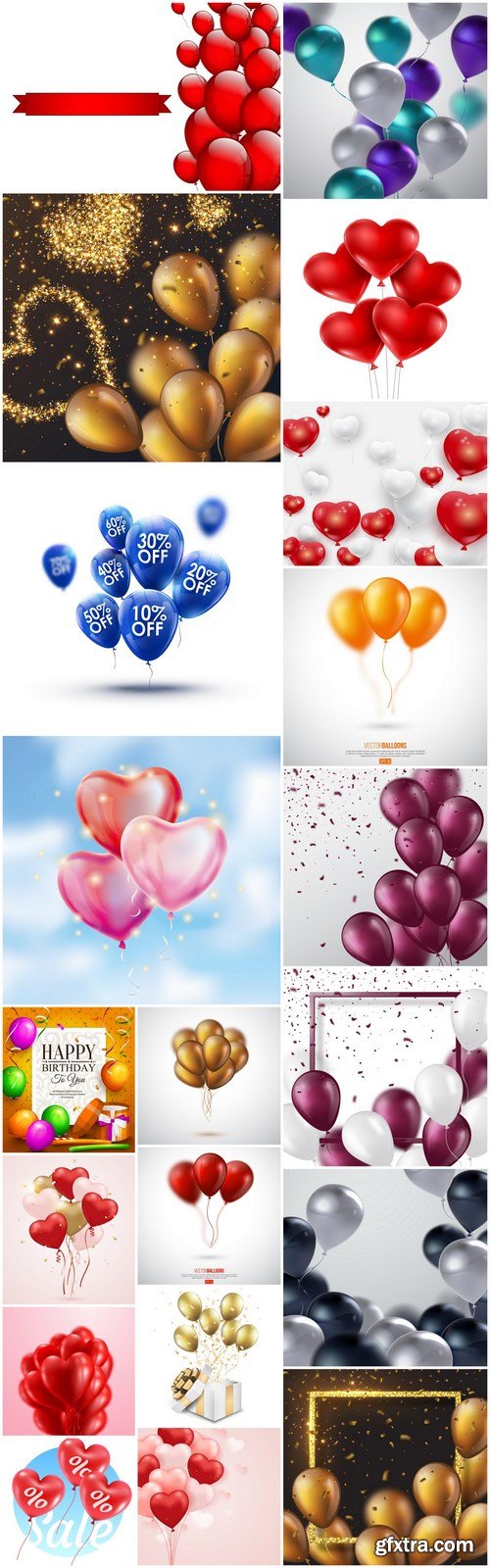 Bright Balloons Background - 20 Vector