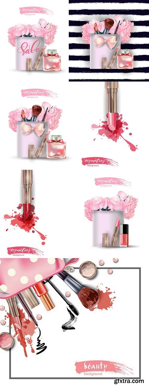 Beauty and cosmetics background. Beauty Concept. Use for advertising flyer, banner, leaflet. Template Vector