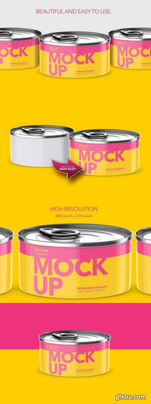 CM - Tuna Fish Can Mockup - High Angle 1069380