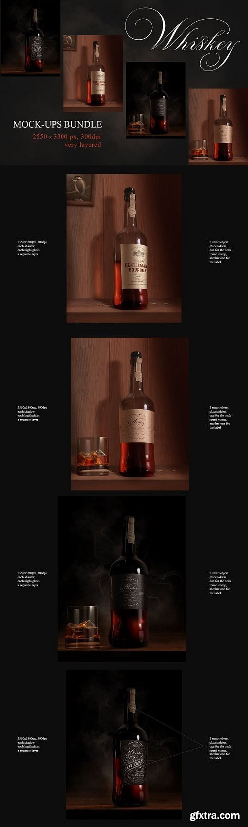 CM - Whiskey Rum Brandy Mock-ups Bundle 810647