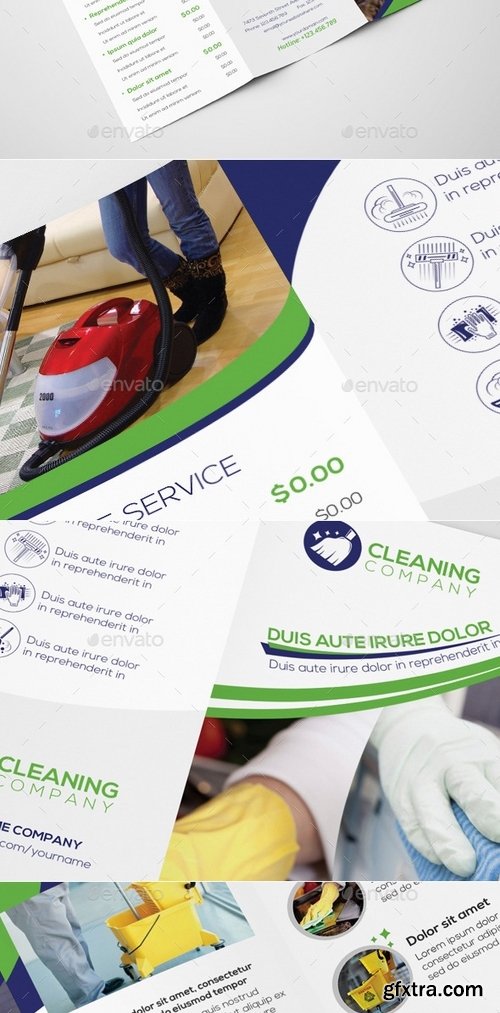 GraphicRiver - Cleaning Company - Trifold Brochure Template 12694764