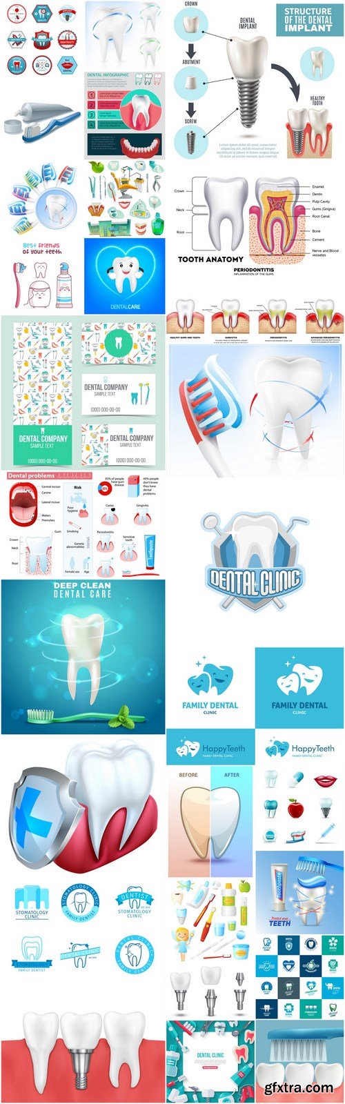 Concept Dental Clinic Design Elements - 30 Vector