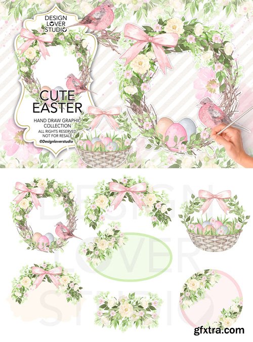 Watercolor Cute Easter design