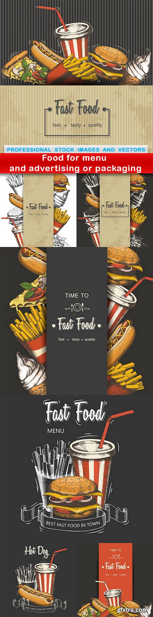 Food for menu and advertising or packaging - 7 EPS