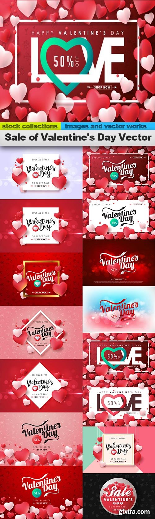 Sale of Valentine's Day Vector, 15 x EPS
