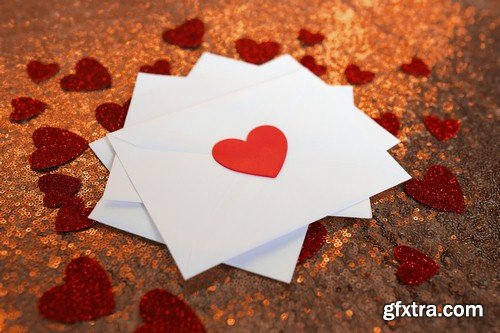 Backgrounds with red hearts - 7 UHQ JPEG