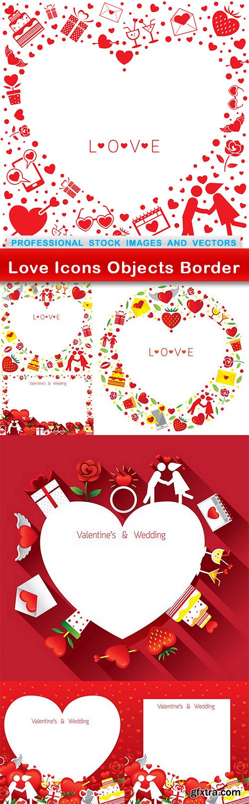 Love Icons Objects Border - 7 EPS