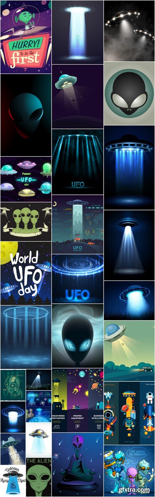 UFO Aliens - 30 Vector