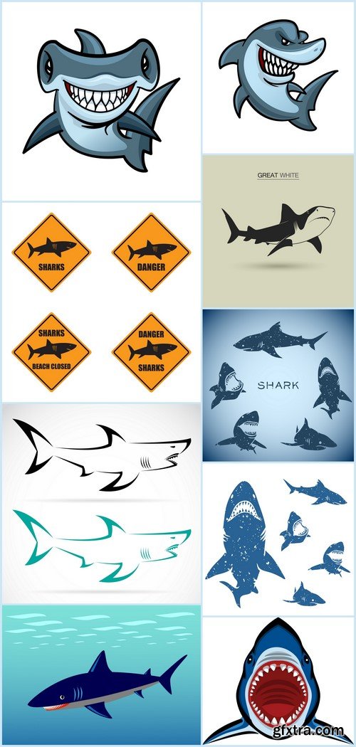 Sharks danger set 9X EPS