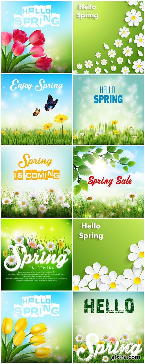 Gift cards Hello Spring 10X EPS