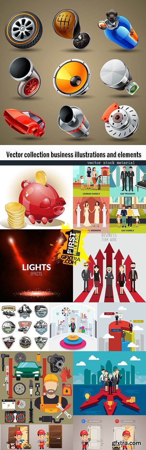 Vector collection business illustrations and elements