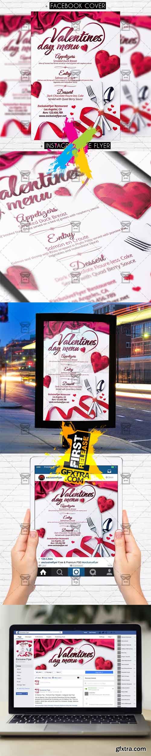 Valentines Day Menu - Premium Flyer Template