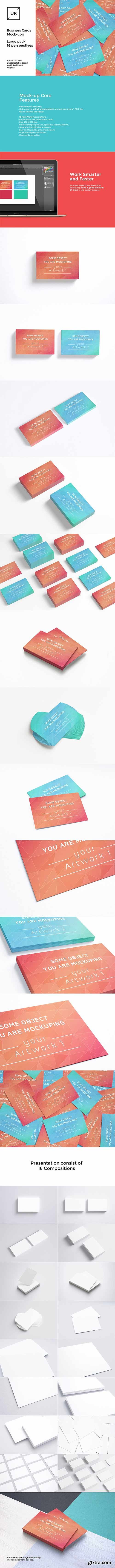 CM - UK Business Cards Mock-up's Pack 932446