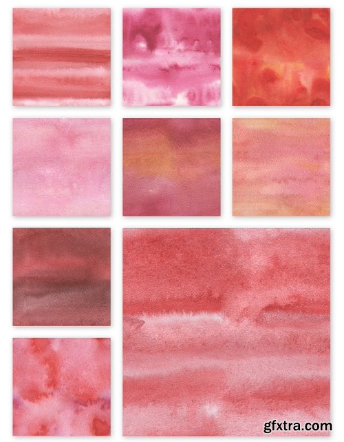 Watercolor Seamless Textures - Red Pack