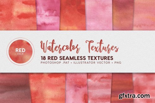 Watercolor Seamless Textures - Red Pack