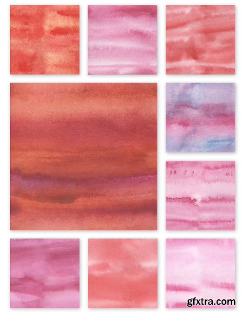 Watercolor Seamless Textures - Red Pack