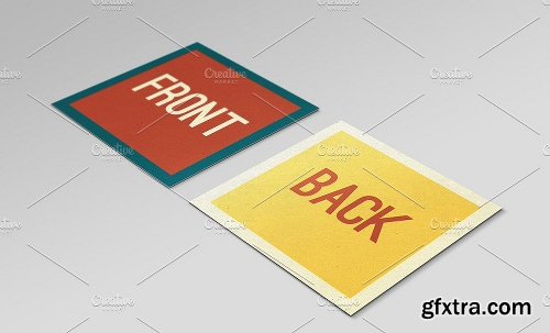 CreativeMarket Square Shape Business Card Mockup 1105002