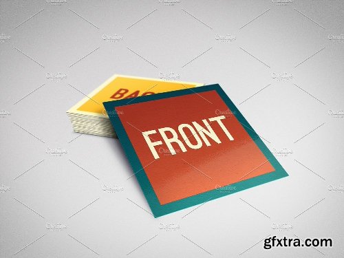 CreativeMarket Square Shape Business Card Mockup 1105002