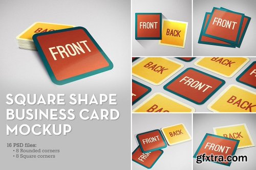 CreativeMarket Square Shape Business Card Mockup 1105002