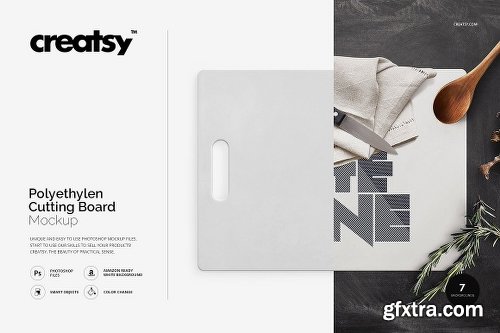 CreativeMarket Polyethylene Chopping Board Mockup 1160715