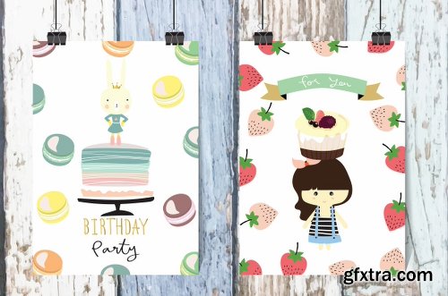 CreativeMarket 10 cute lovely design animal cards2# 1160292