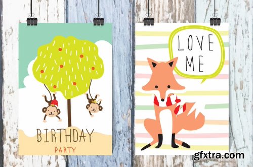 CreativeMarket 10 cute lovely design animal cards2# 1160292