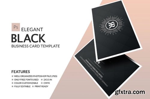 CreativeMarket Elegant Black Business Card 1161878