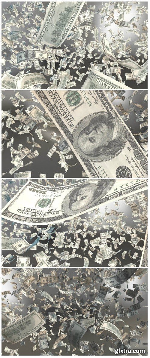 Video footage Spinning US dollar bills background HD