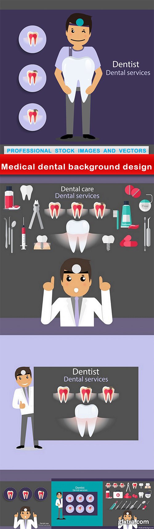 Medical dental background design - 6 EPS