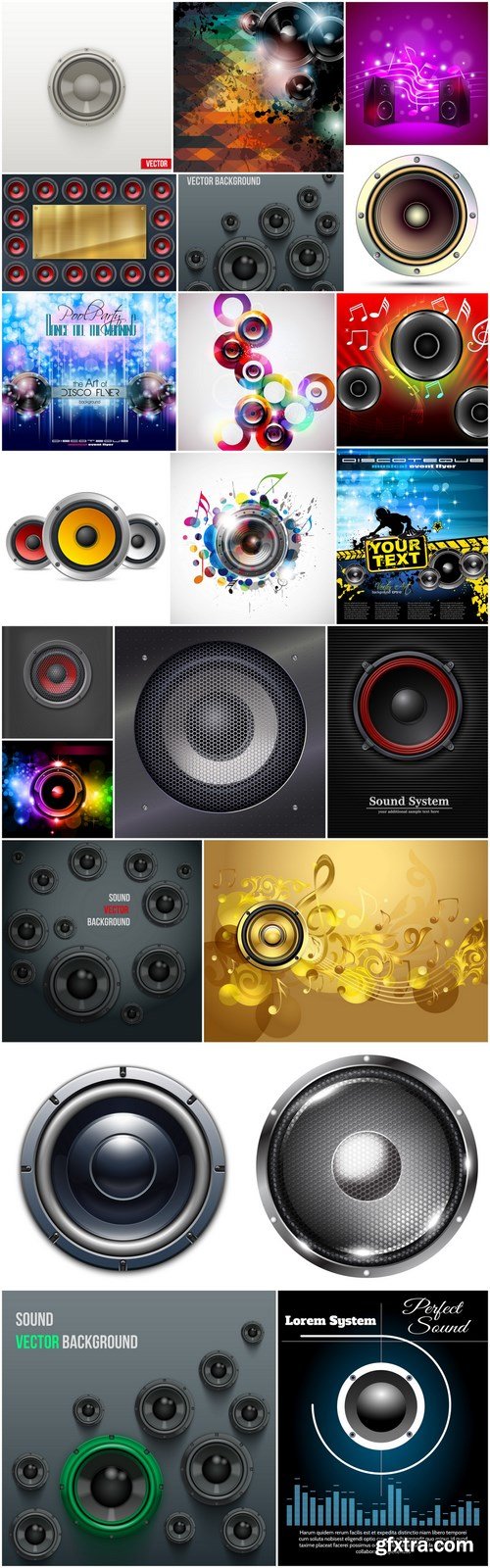 Sound Speaker Background - 25 Vector