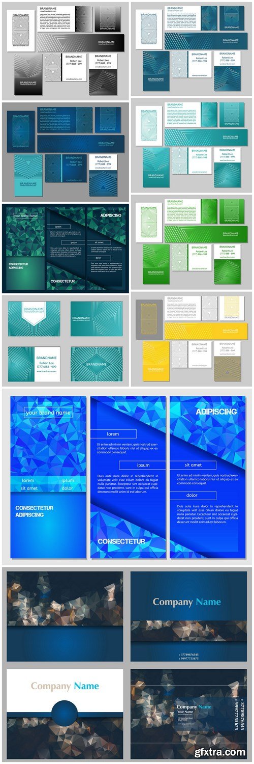 Abstract Business Card Flyer Banners - 11 Vector