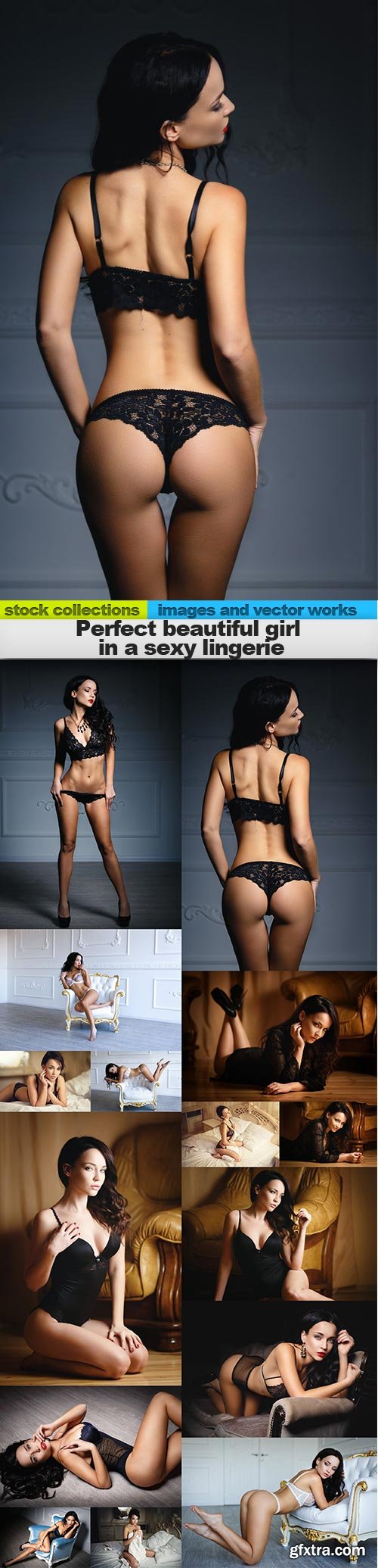 Perfect beautiful girl in a sexy lingerie, 15 x UHQ JPEG