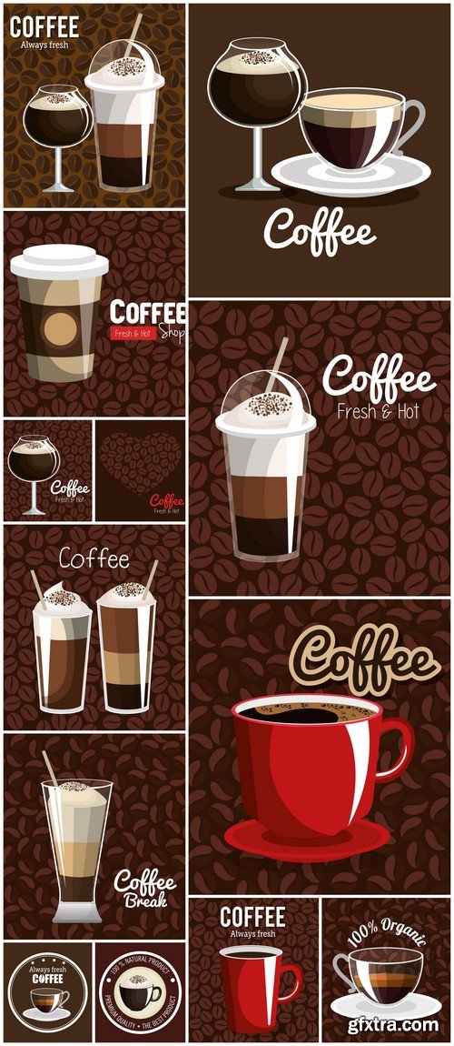 Delicious coffee poster vector illustration design 13X EPS