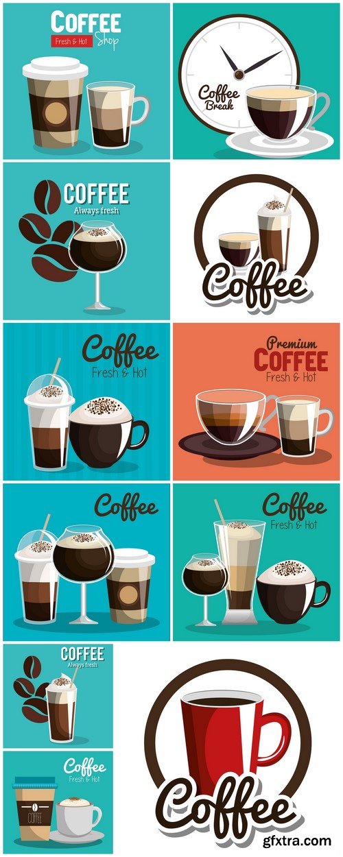 Delicious coffee poster vector illustration design #2 11X EPS