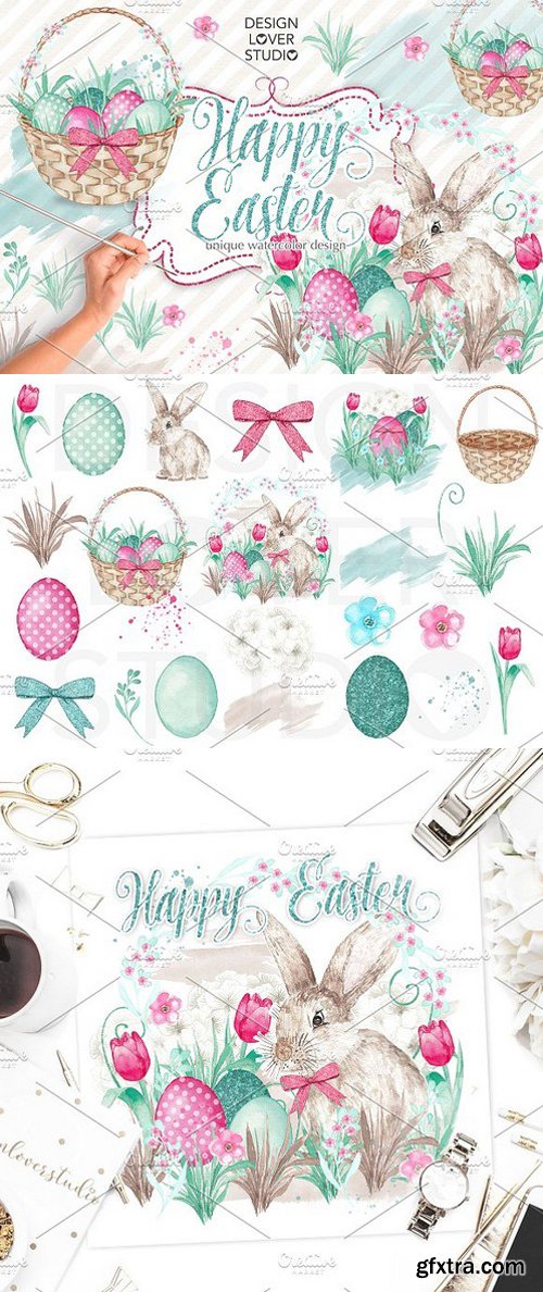 CM - Watercolor Happy easter design 1199966