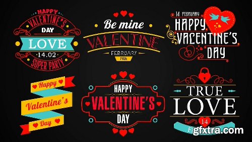 Videohive Happy Valentine's Day Badges Pack 10298813