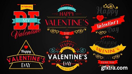 Videohive Happy Valentine's Day Badges Pack 10298813