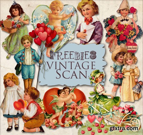 Vintage Scrap Kit - Valentine\'s Day Illustrations, part 3